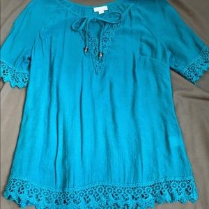 Turquoise Sz M Blouse